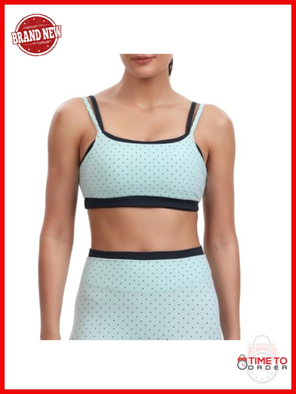 High Impact Layered Sports Bra Double Layer Adjustable Straps Buttery Soft